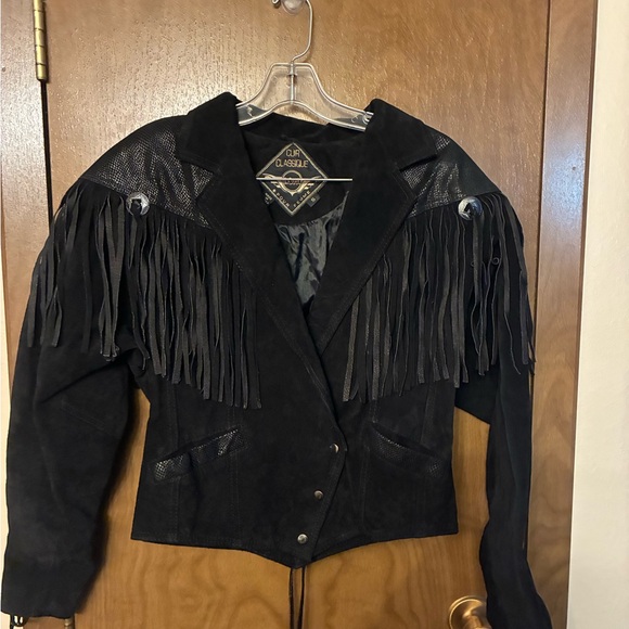 Cachet Jackets & Blazers - 80s vintage  Black Leather Fringe Jacket